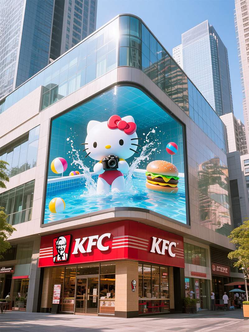 科技感十足的裸眼3D广告屏