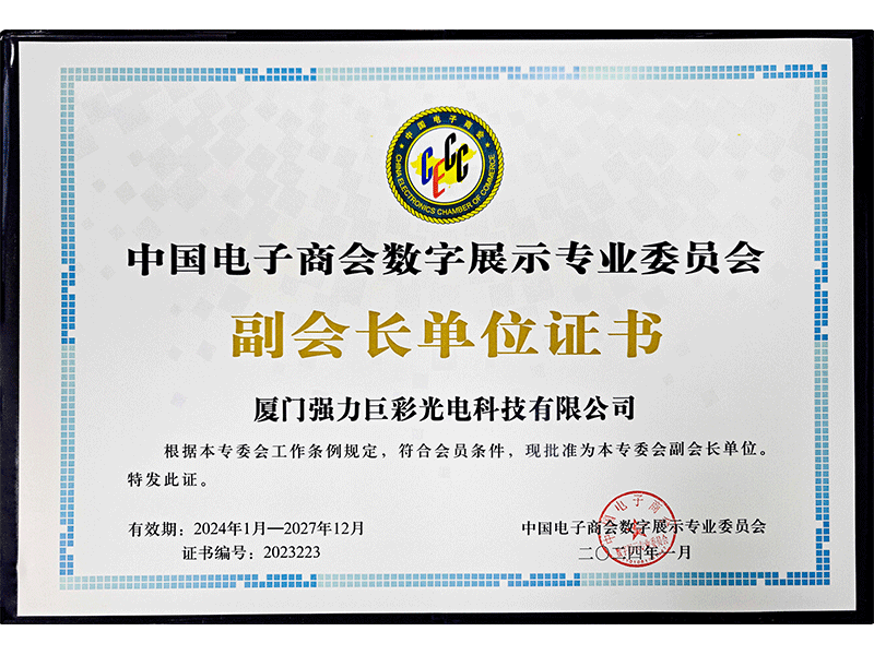 中国电子商会数字展示专委会副会长单位