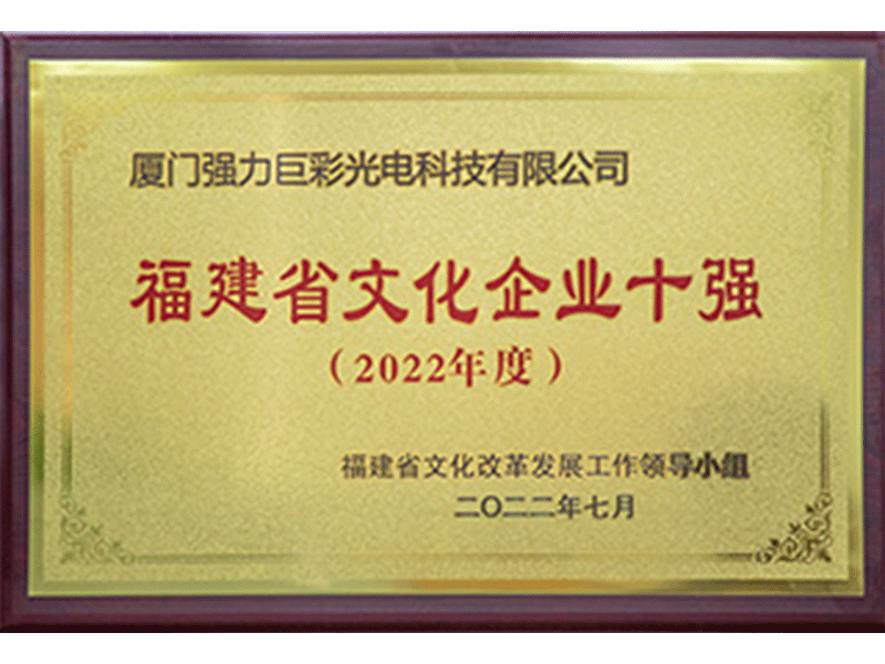 2022年福建省文化企业十强
