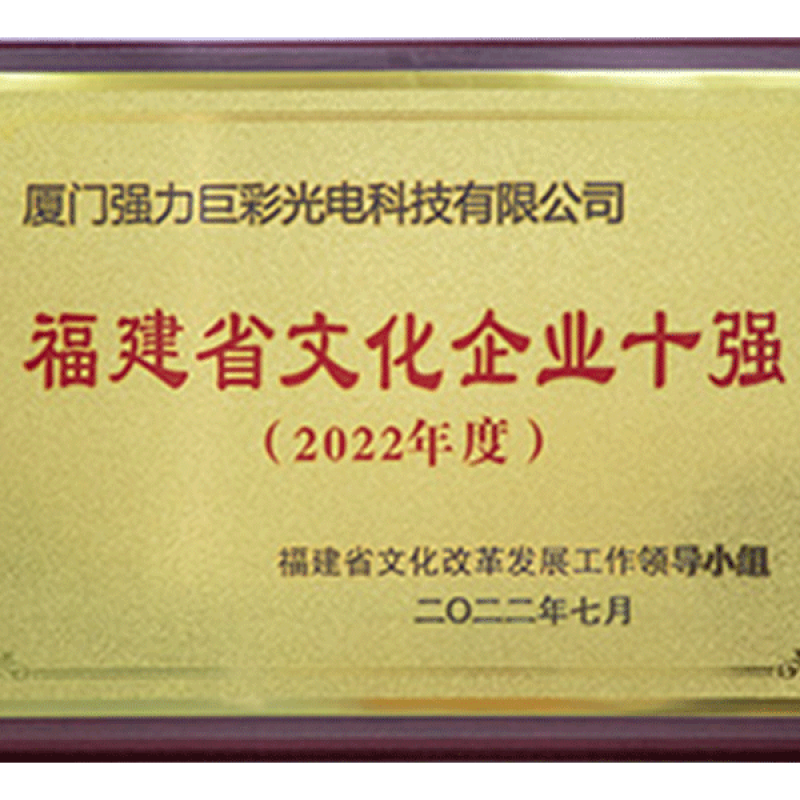 2022年福建省文化企业十强
