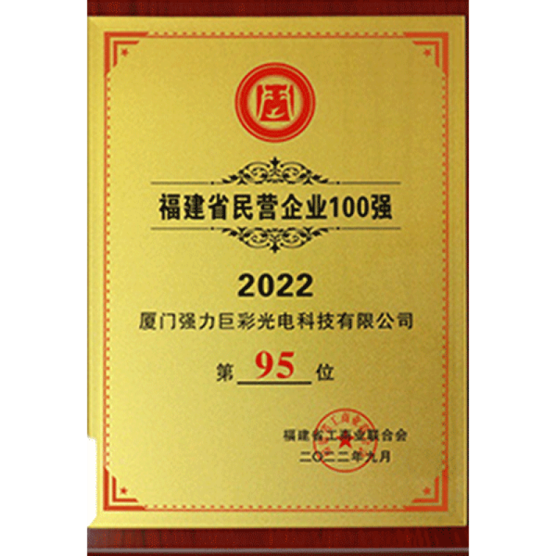2022年福建省民营企业100强（第95位）