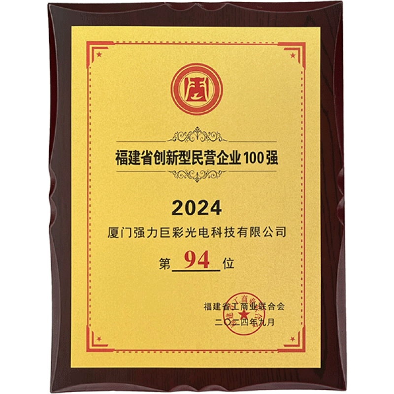 福建省创新型民营企业100强（第94位）